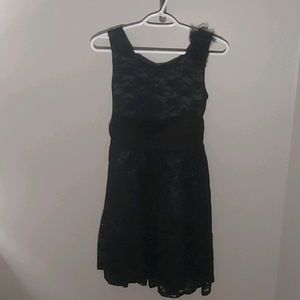 Lace black girls dress